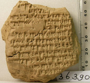 Il frammento BM36390 dei Diari Astronomici Babilonesi custodito al British Museum che si riferisce alla eclissi e alla battaglia di Gaugamela