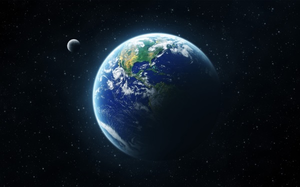 Il nostro pianeta azzurro visto dallo spazio, con il meridiano delle due Americhe in bella vista